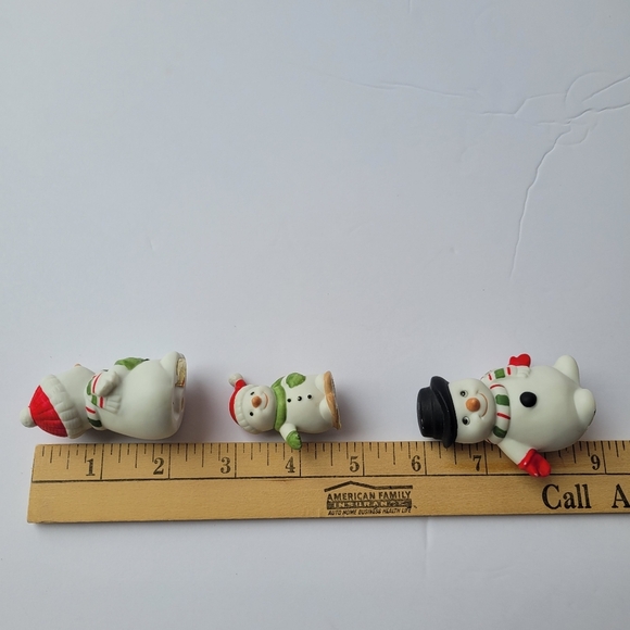 Vintage Homco Snowman Family Ceramic Winter Holiday Decor Lot Of 3 - Picture 10 of 10